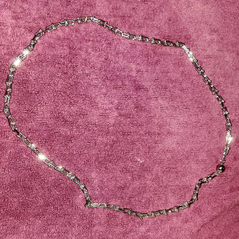Stainless Steel Chain Necklace - Magnetic Ball Clasp - 30" - NWOT